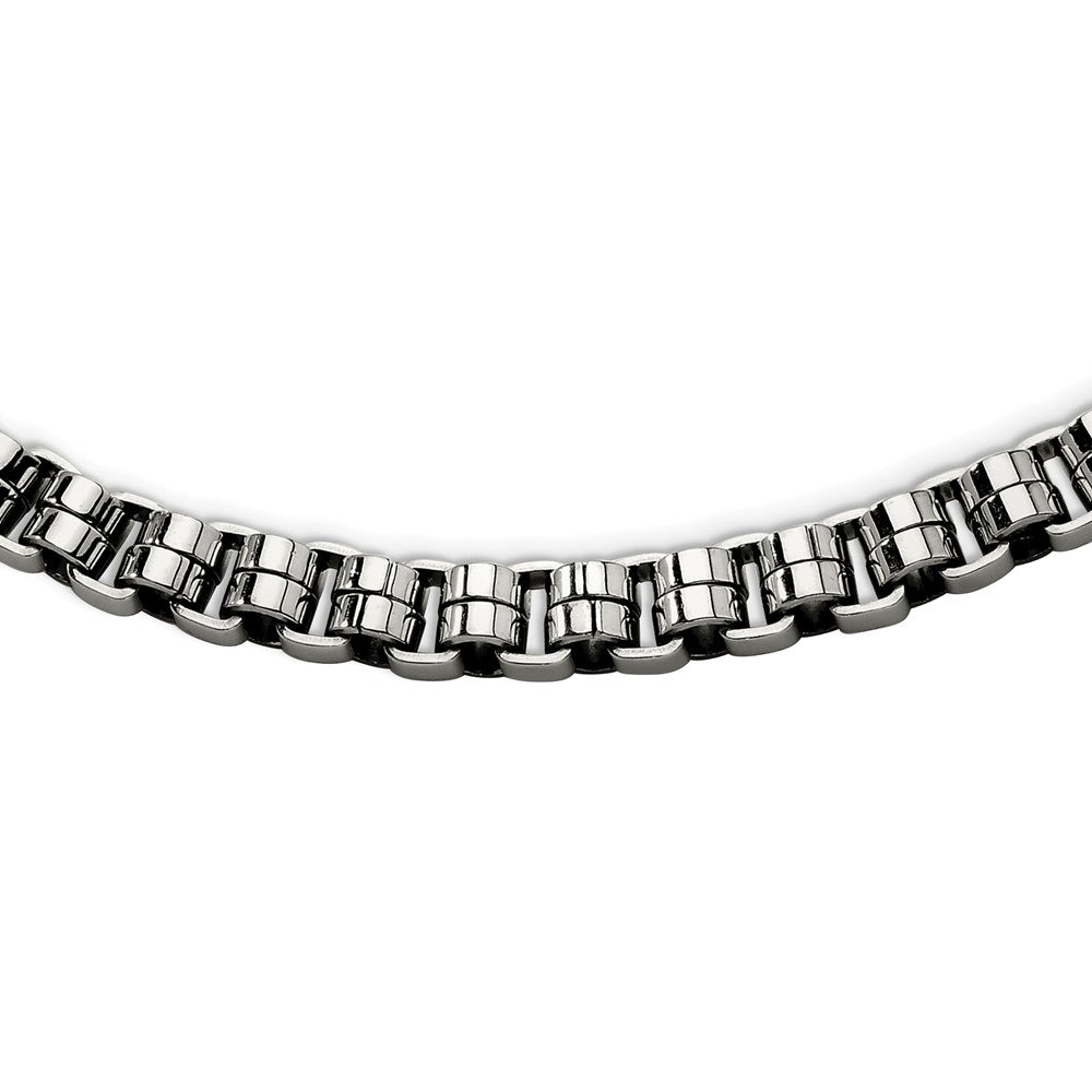 Men&#39;s Stainless Steel 8mm Circular Links Necklace 24 Inch, Item C9027-24 by The Black Bow Jewelry Co.