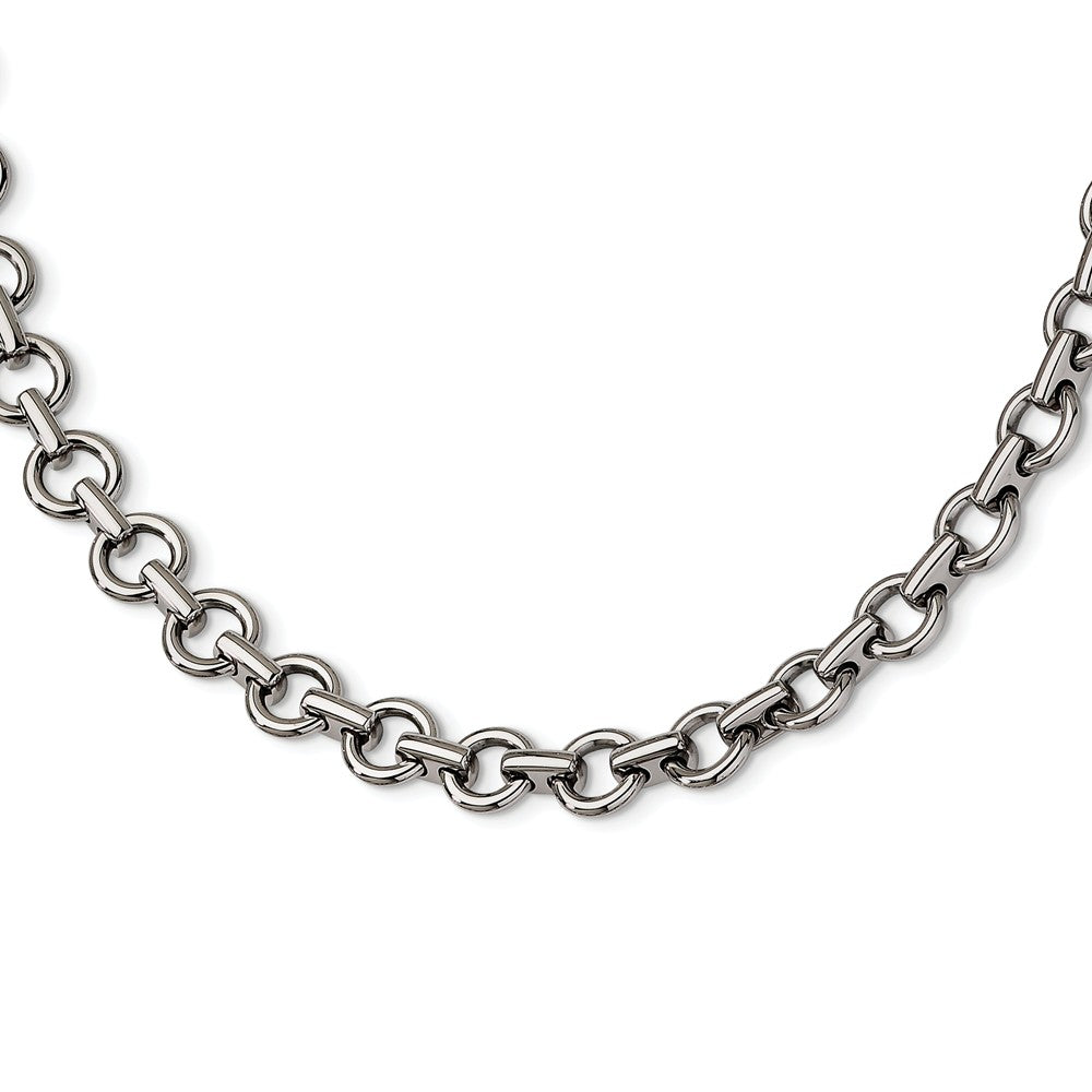 Men&#39;s Stainless Steel 8mm Circle Link Chain Necklace, 20 Inch, Item C9030-20 by The Black Bow Jewelry Co.
