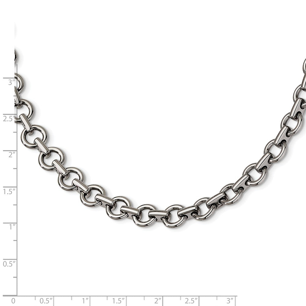 8mm Men's Sterling Silver Rolo Chain 