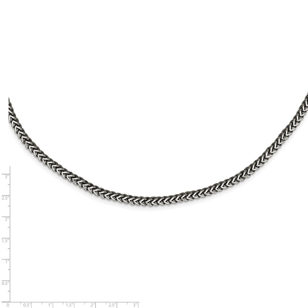Alternate view of the Men&#39;s Stainless Steel 4mm Light Wheat Necklace 24 Inch by The Black Bow Jewelry Co.