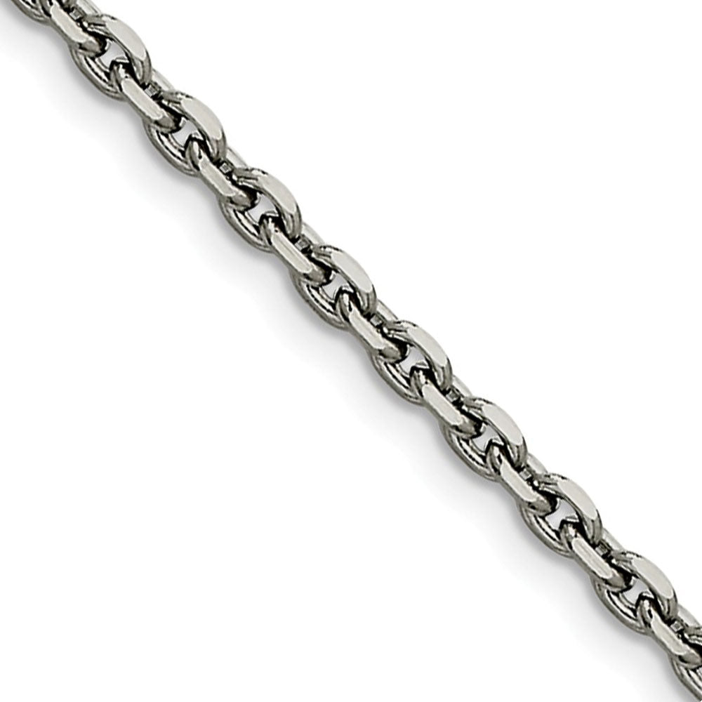Men&#39;s 4.3mm Stainless Steel Polished Cable Chain Necklace, Item C9057 by The Black Bow Jewelry Co.