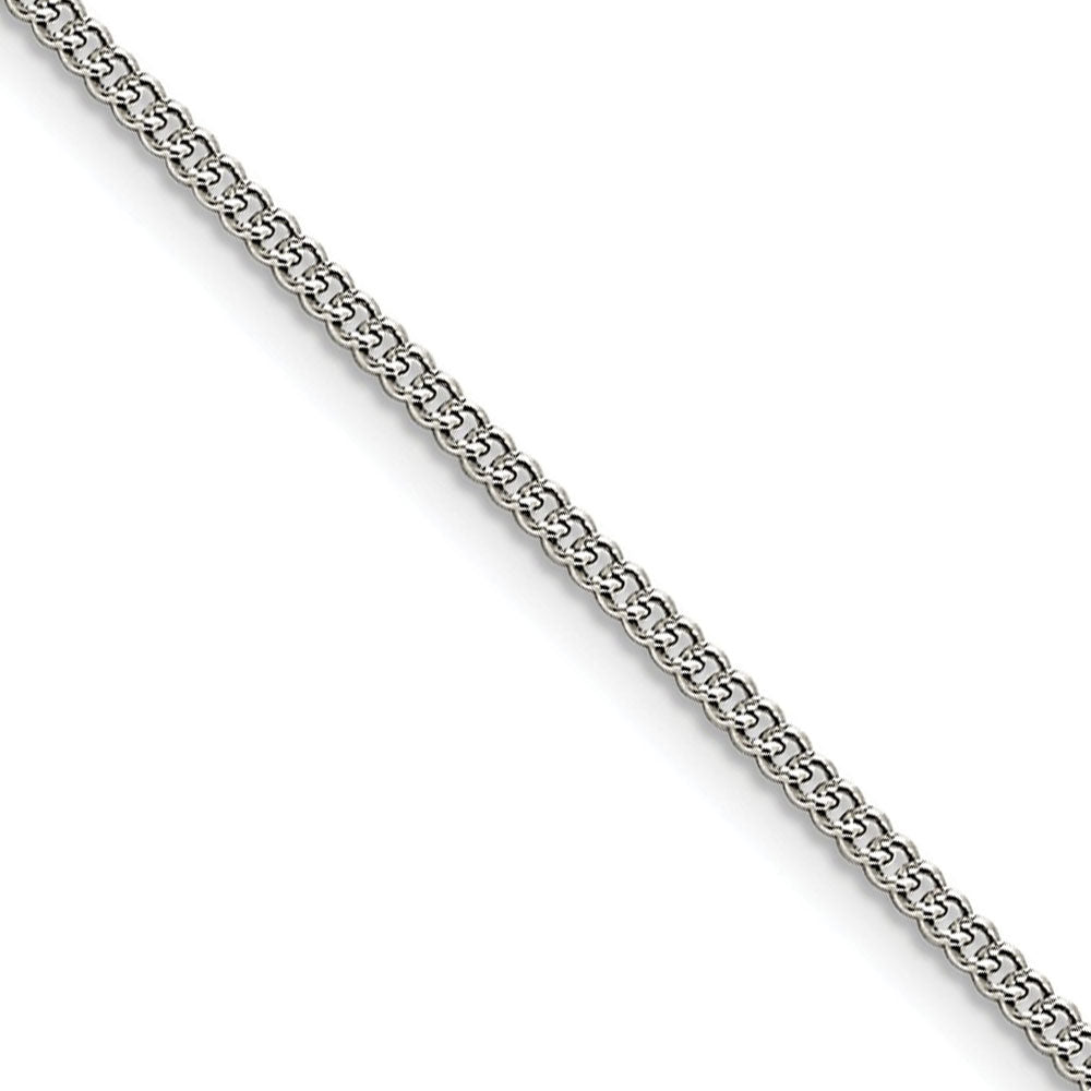 2.25mm Stainless Steel Round Curb Chain Necklace, Item C9066 by The Black Bow Jewelry Co.