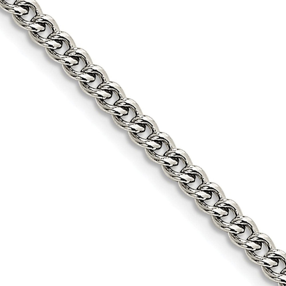 4mm Stainless Steel Round Curb Chain Necklace, Item C9067 by The Black Bow Jewelry Co.