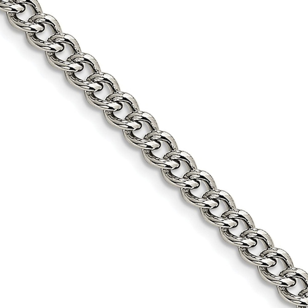 Men&#39;s 5.3mm Stainless Steel Round Curb Chain Necklace, Item C9068 by The Black Bow Jewelry Co.