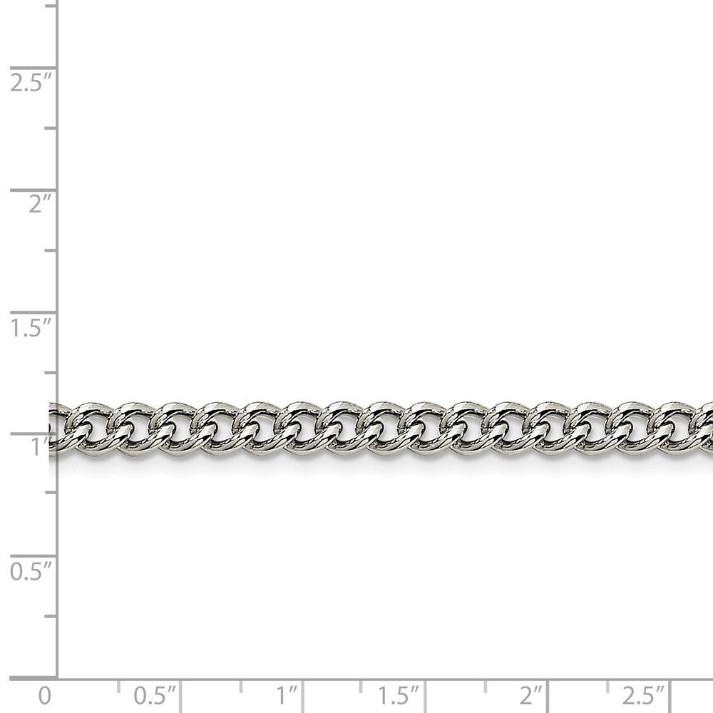 Alternate view of the Men&#39;s 5.3mm Stainless Steel Round Curb Chain Necklace by The Black Bow Jewelry Co.