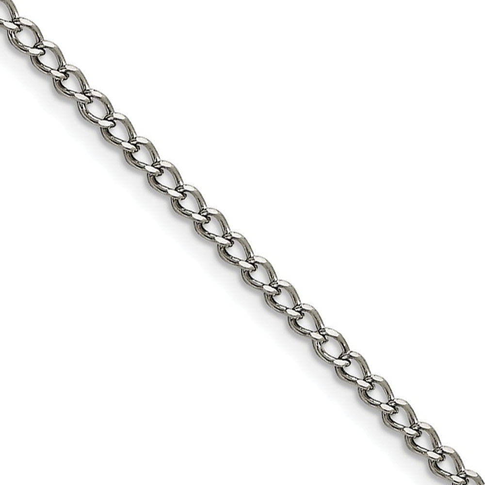 3mm Stainless Steel Open Curb Chain Necklace, Item C9069 by The Black Bow Jewelry Co.