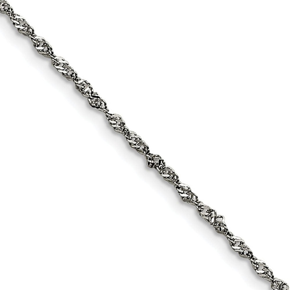 2mm Stainless Steel Singapore Chain Necklace, Item C9072 by The Black Bow Jewelry Co.