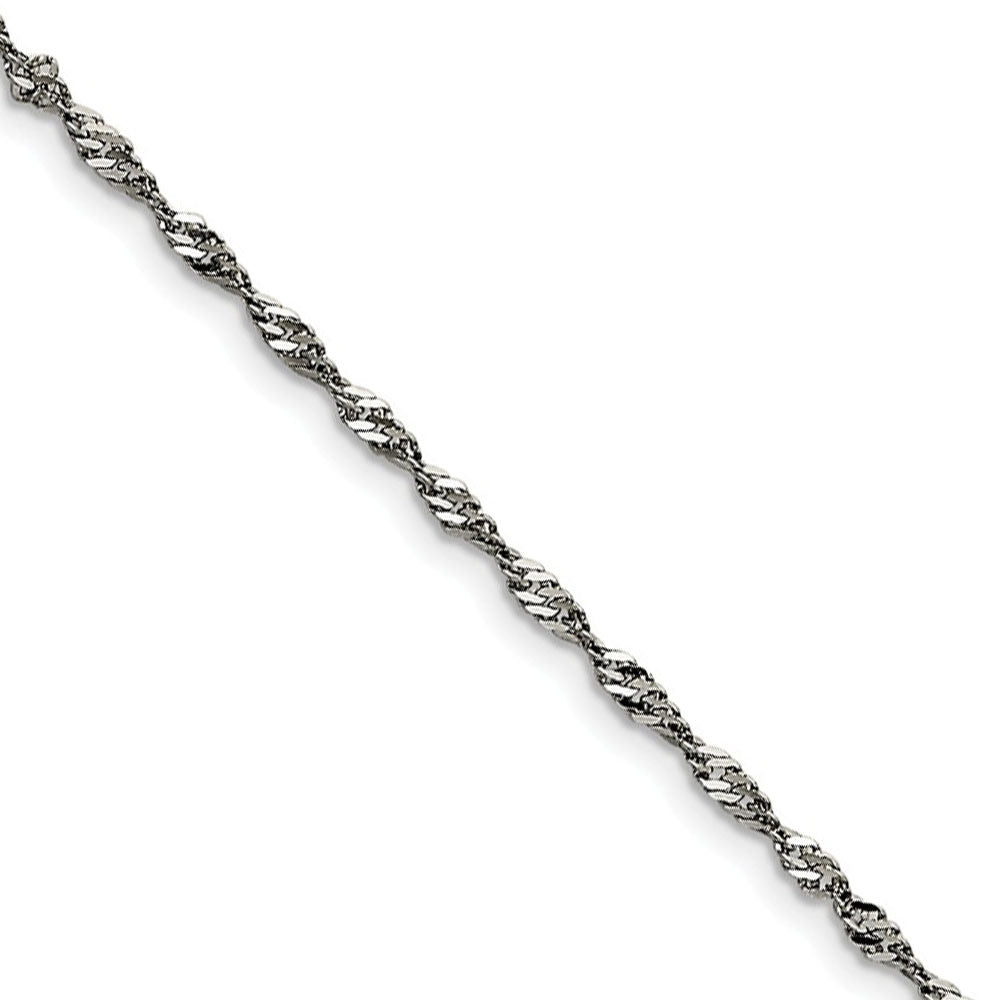 2.5mm Stainless Steel Singapore Chain Necklace, Item C9073 by The Black Bow Jewelry Co.