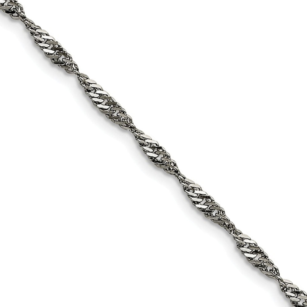 3mm Stainless Steel Singapore Chain Necklace, Item C9074 by The Black Bow Jewelry Co.