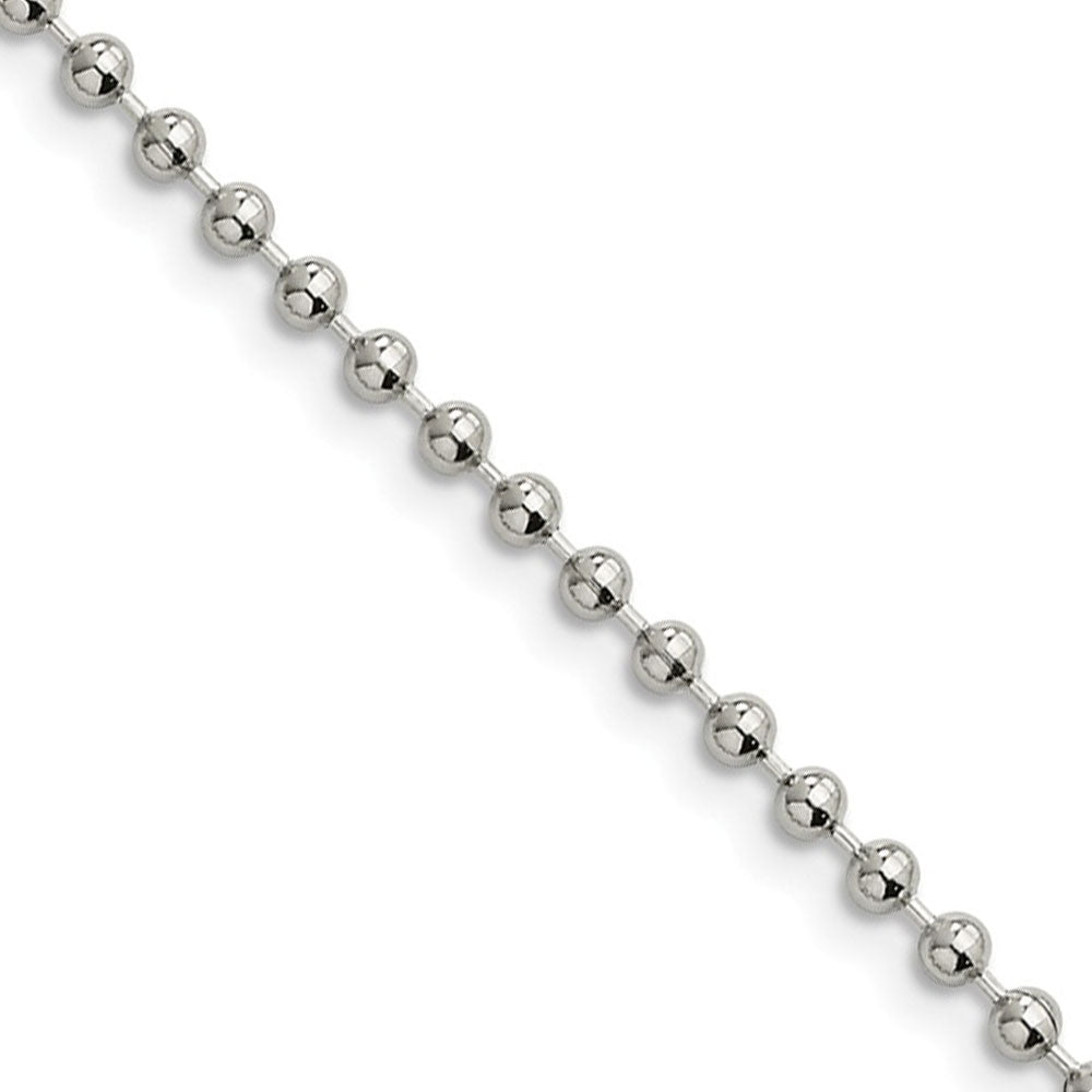 3mm Stainless Steel Beaded Chain Necklace, 30 inch by The Black Bow Jewelry Co.