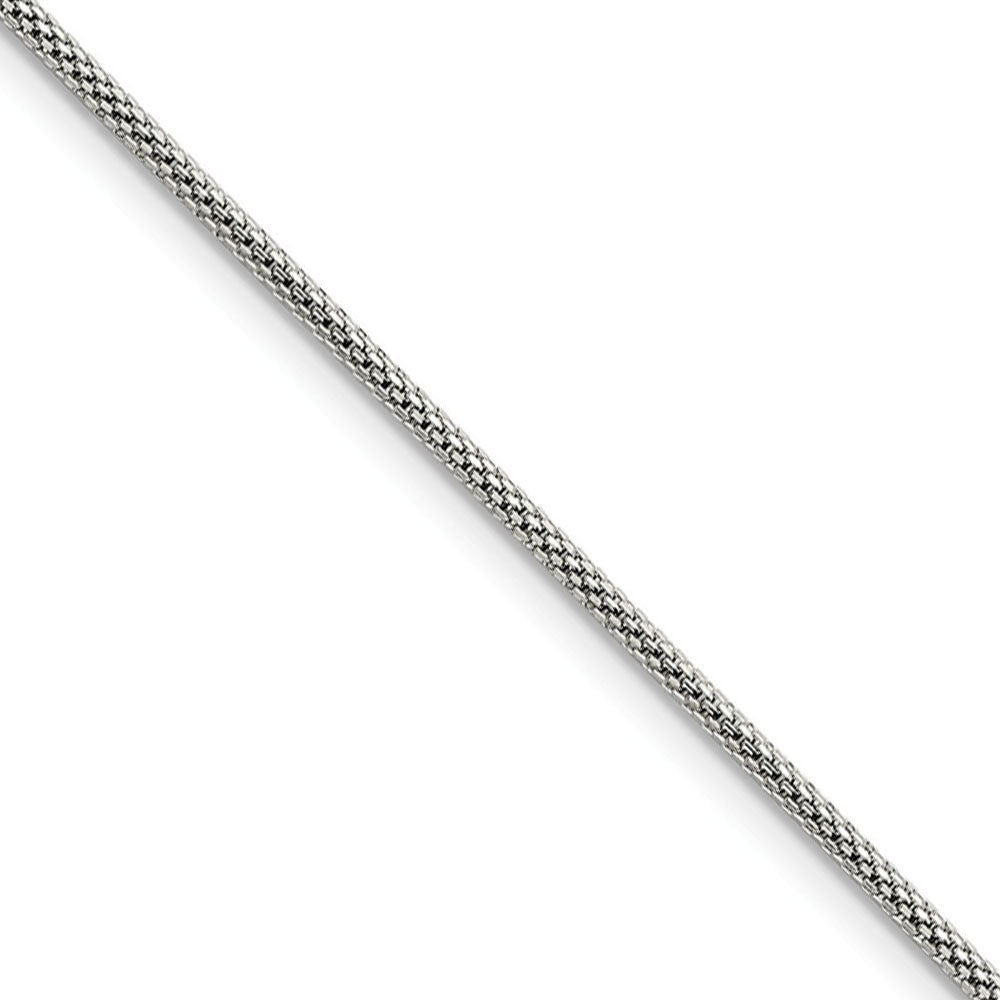 2mm Stainless Steel Round Bismark Mesh Chain Necklace, 18 Inch, Item C9082-18 by The Black Bow Jewelry Co.