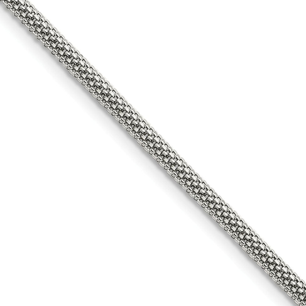 Men&#39;s 3.2mm Stainless Steel Round Bismark Mesh Chain Necklace