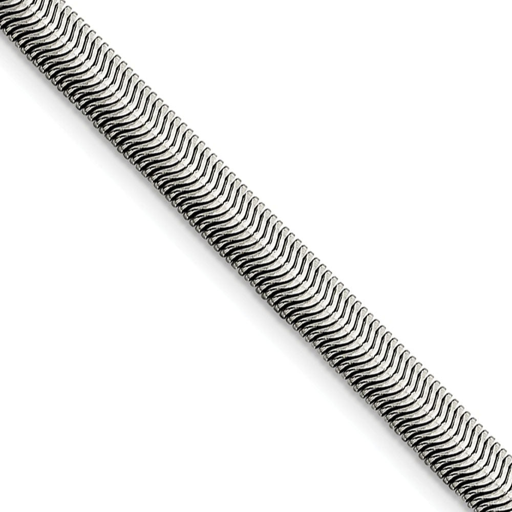 5.2mm Stainless Steel Flat Snake Chain Necklace, Item C9088 by The Black Bow Jewelry Co.