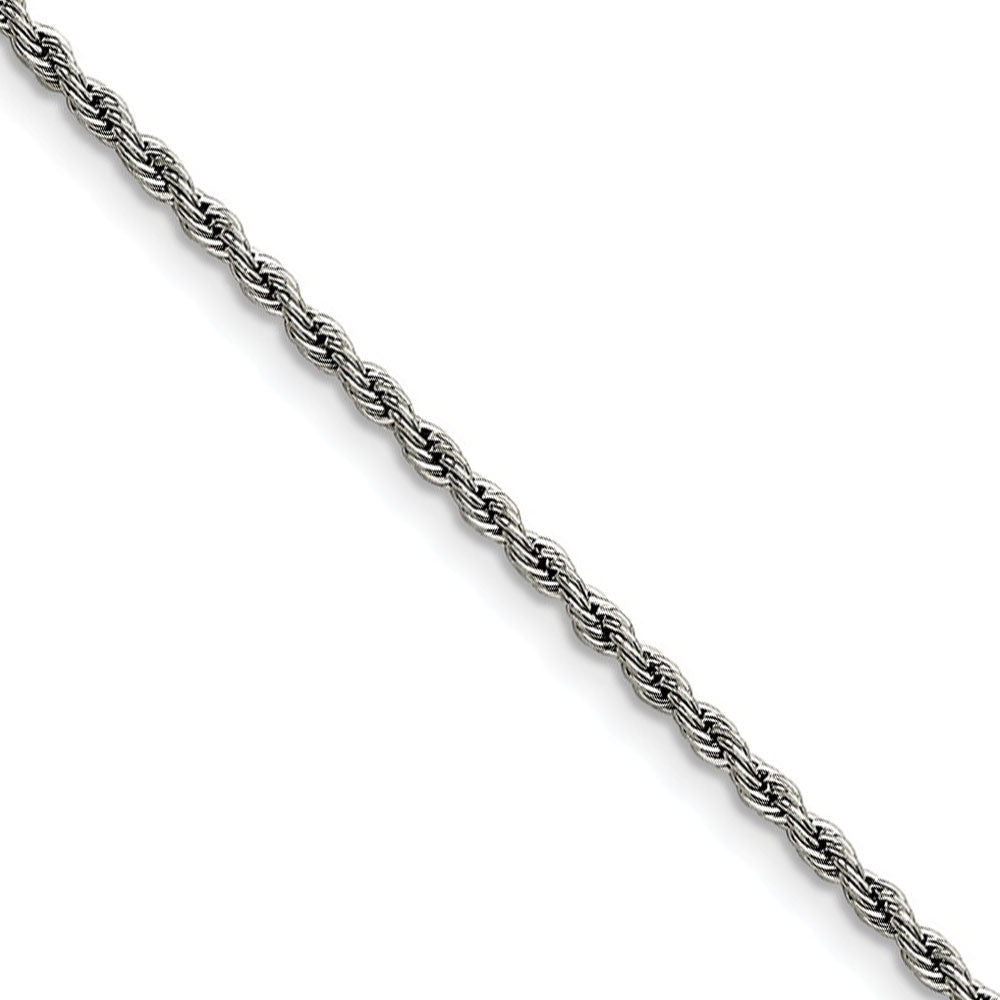 2.3mm Stainless Steel Rope Chain Necklace, Item C9089 by The Black Bow Jewelry Co.