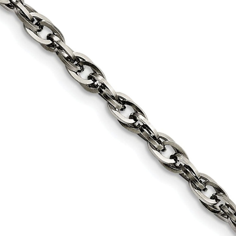 Men&#39;s 4.2mm Stainless Steel Twisted Loose Rope Chain Necklace, Item C9093 by The Black Bow Jewelry Co.