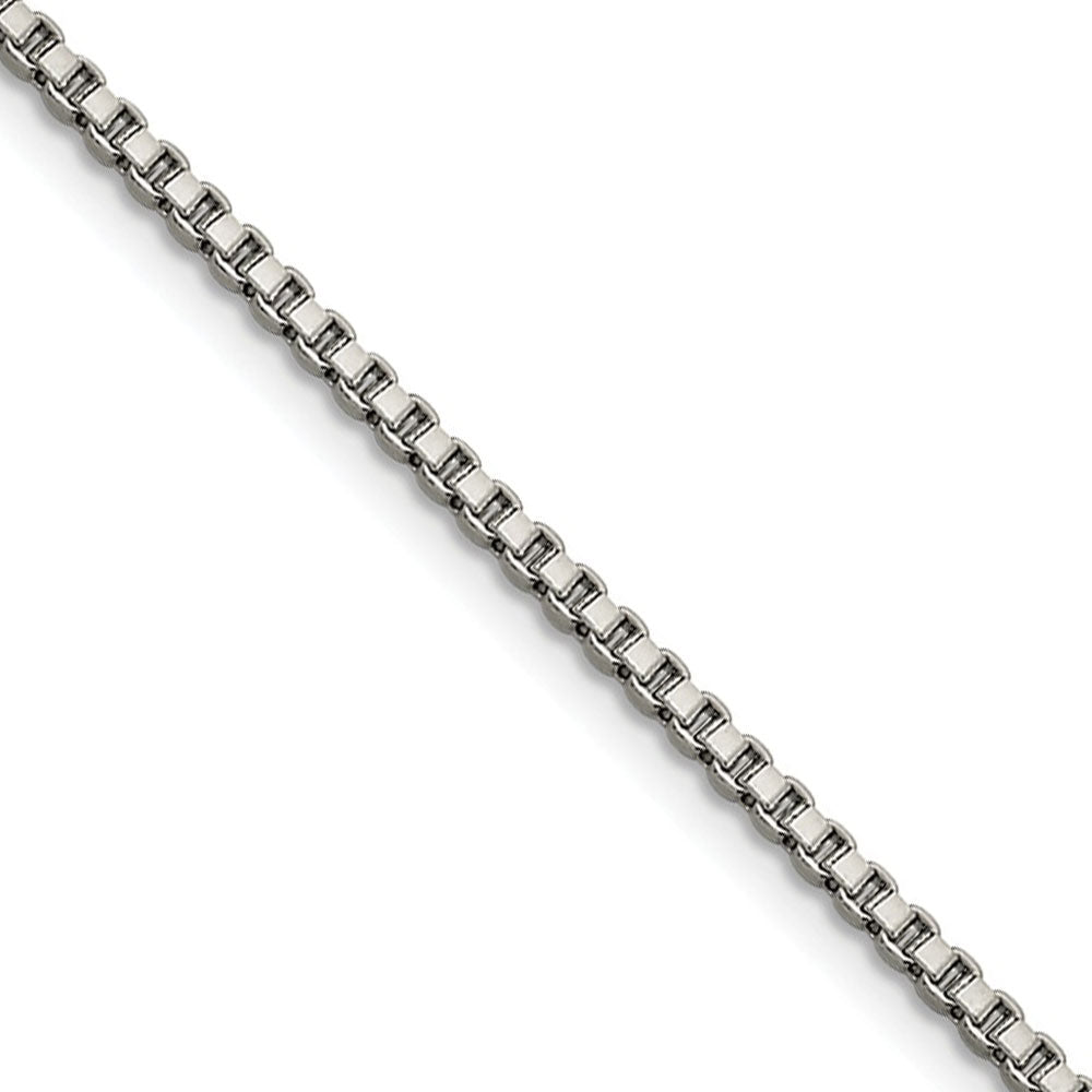 2.4mm Stainless Steel Box Chain Necklace, Item C9098 by The Black Bow Jewelry Co.