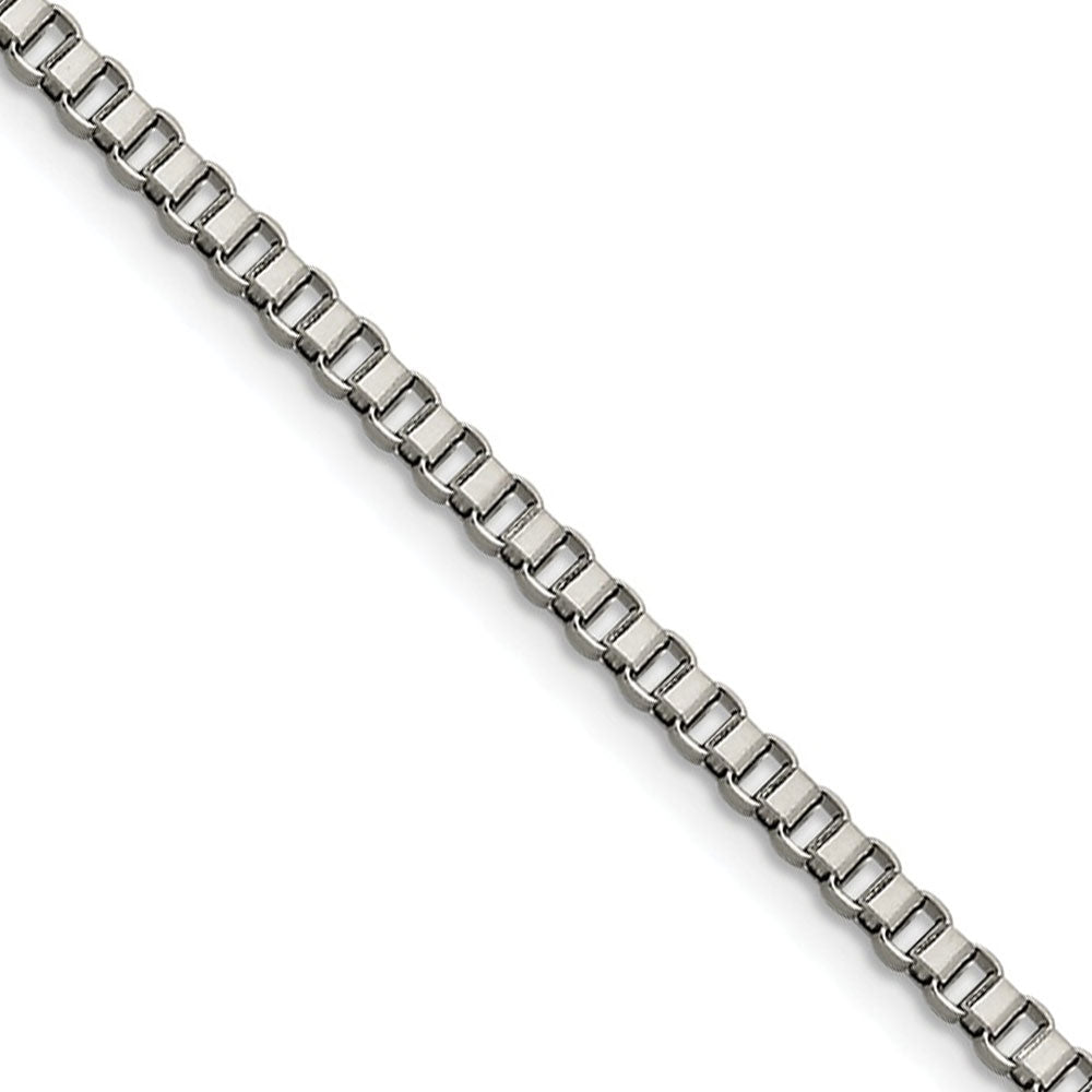 3.2mm Stainless Steel Box Chain Necklace, Item C9099 by The Black Bow Jewelry Co.