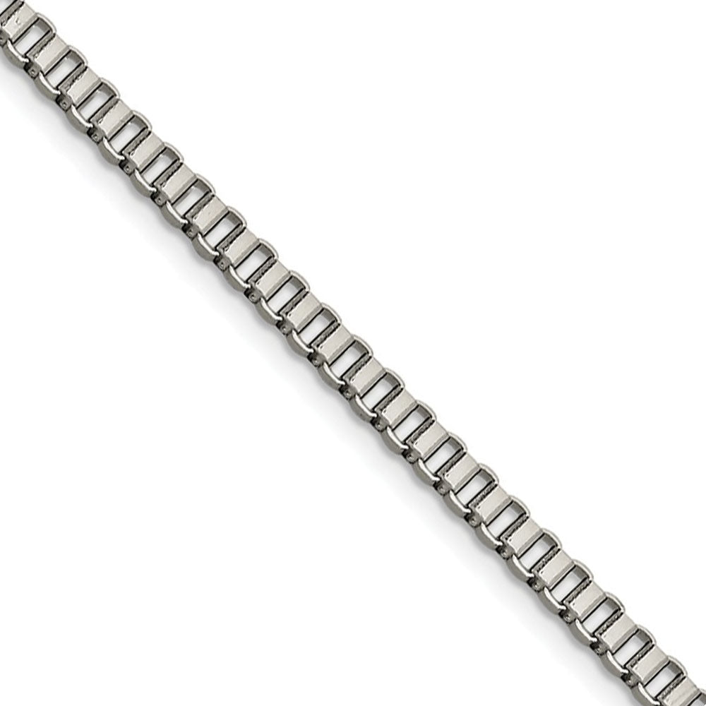 Men&#39;s 4mm Stainless Steel Box Chain Necklace, Item C9100 by The Black Bow Jewelry Co.
