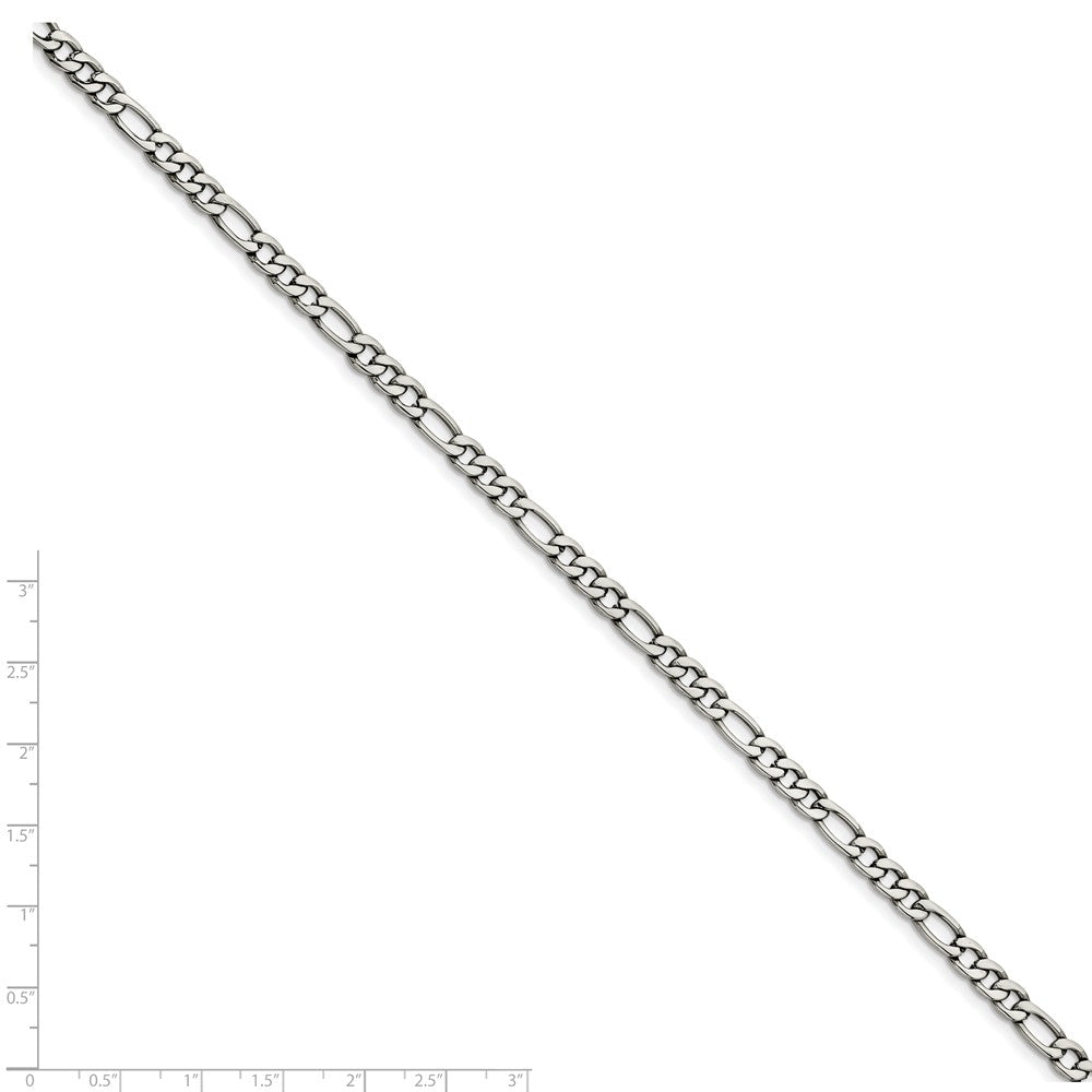 Alternate view of the Men&#39;s 5.3mm Stainless Steel Figaro Chain Bracelet, 7 Inch by The Black Bow Jewelry Co.