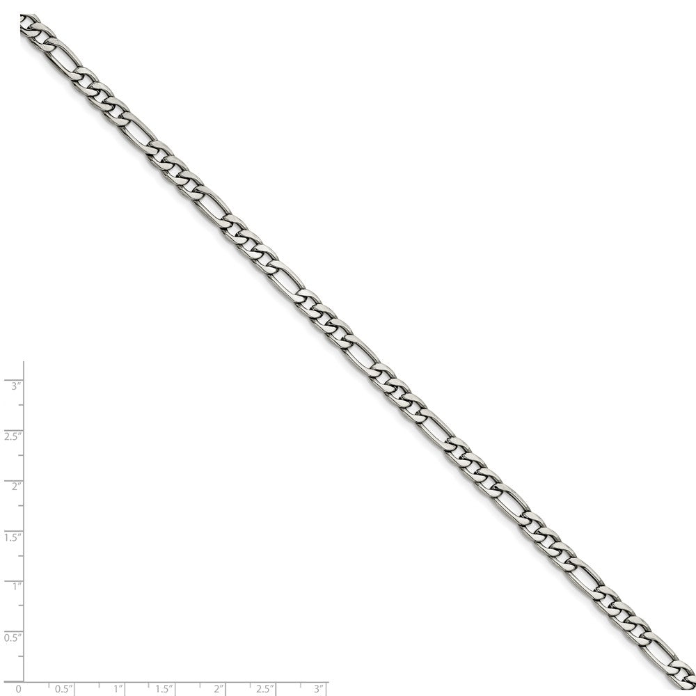 Alternate view of the Men&#39;s 6.3mm Stainless Steel Figaro Chain Necklace by The Black Bow Jewelry Co.