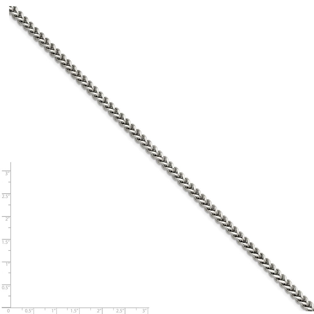 Alternate view of the Men&#39;s 5.5mm Stainless Steel Franco Chain Bracelet, 8.5 Inch by The Black Bow Jewelry Co.