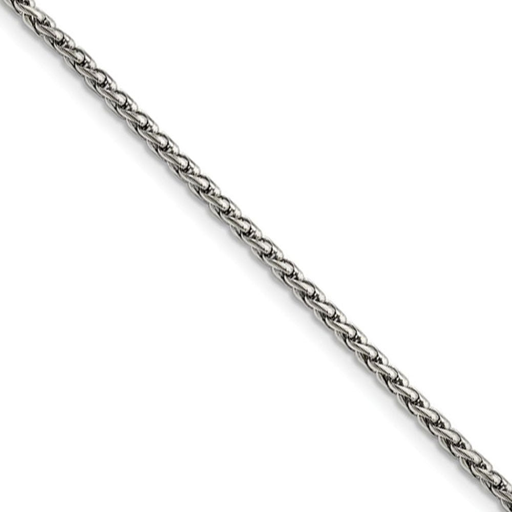Men&#39;s 3mm Stainless Steel Wheat Chain Necklace, Item C9108 by The Black Bow Jewelry Co.