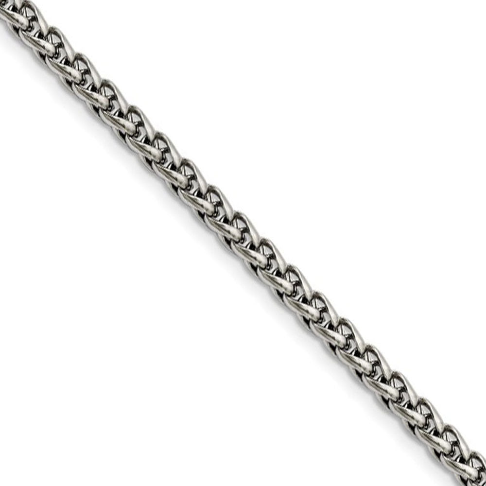 Men&#39;s 5mm Stainless Steel Wheat Chain Necklace, Item C9110 by The Black Bow Jewelry Co.
