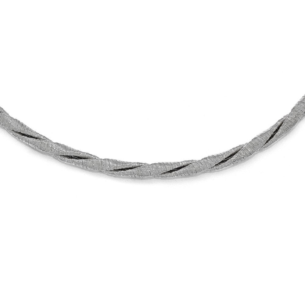 Sterling Silver 4mm Fancy Textured &amp; Twisted Chain Adjustable Necklace, Item C9120 by The Black Bow Jewelry Co.