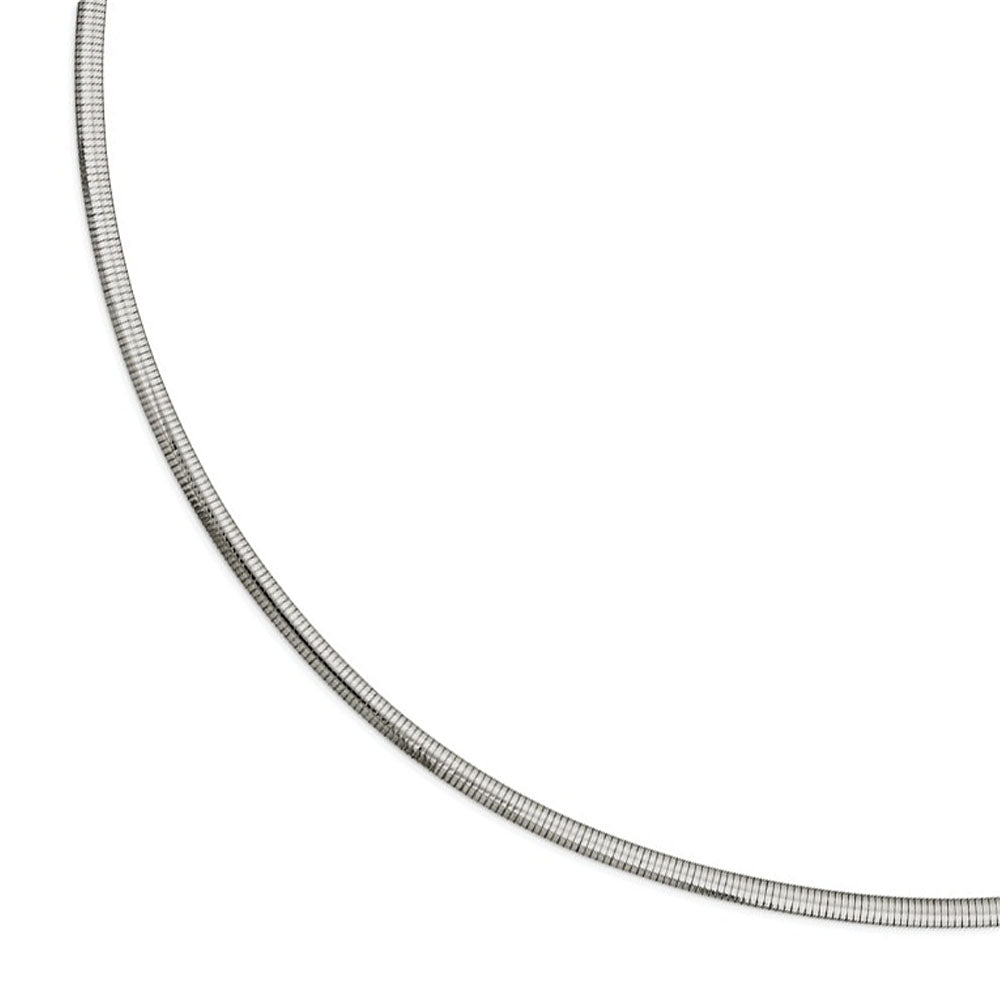 Stainless Steel 6mm Omega Chain Necklace, 18 Inch, Item C9127 by The Black Bow Jewelry Co.