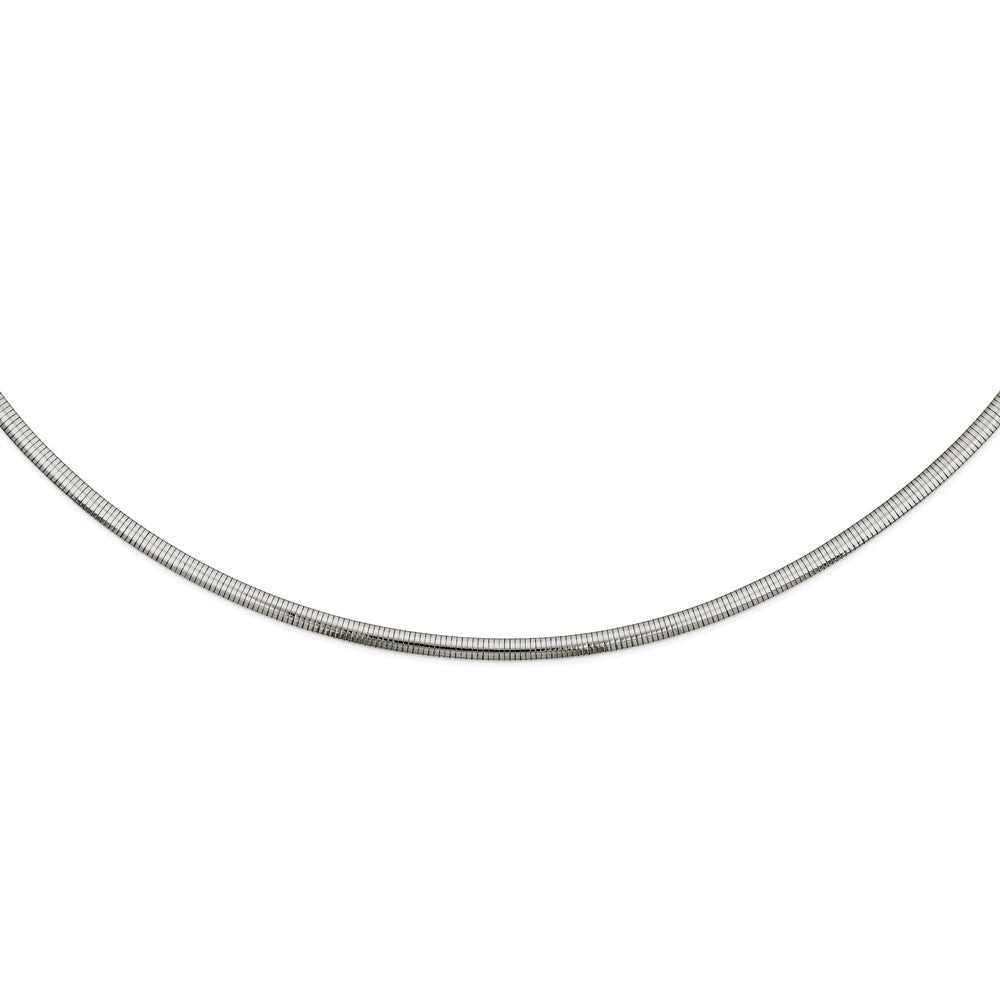 Alternate view of the Stainless Steel 6mm Omega Chain Necklace, 18 Inch by The Black Bow Jewelry Co.