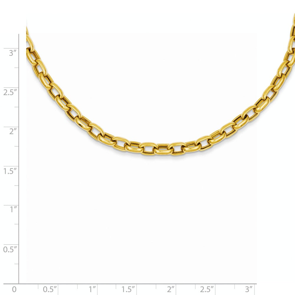 Alternate view of the 14k Yellow Gold 4.5mm Polished Hollow Rolo Chain Necklace, 18 Inch by The Black Bow Jewelry Co.