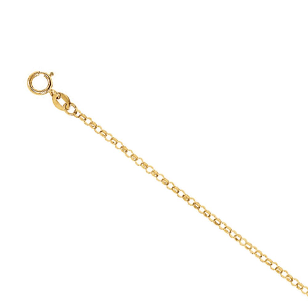 1.5mm, 14k Yellow Gold Solid Rolo Chain Necklace, Item C9137 by The Black Bow Jewelry Co.