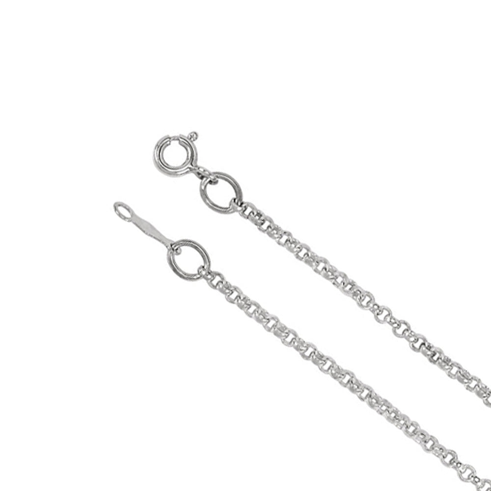2mm, 14k White Gold Solid Rolo Chain Necklace, Item C9139 by The Black Bow Jewelry Co.
