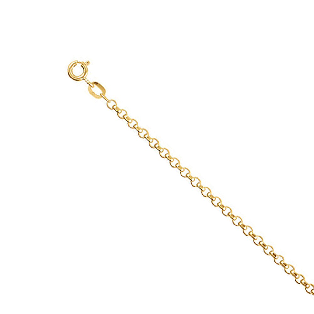 14K Yellow Gold 2mm Rolo Chain