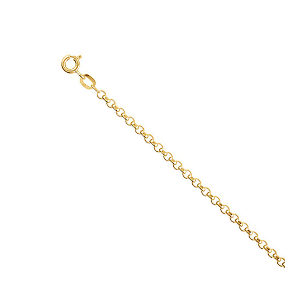 2mm, 14k Yellow Gold Solid Rolo Chain Necklace, Item C9140 by The Black Bow Jewelry Co.