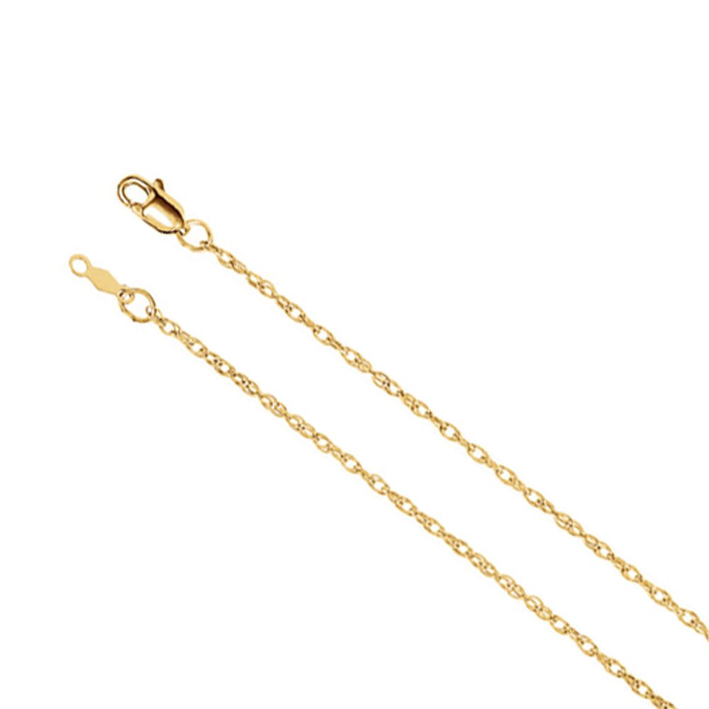 1.5mm, 14k Yellow Gold Solid Loose Rope Chain Necklace, Item C9164 by The Black Bow Jewelry Co.