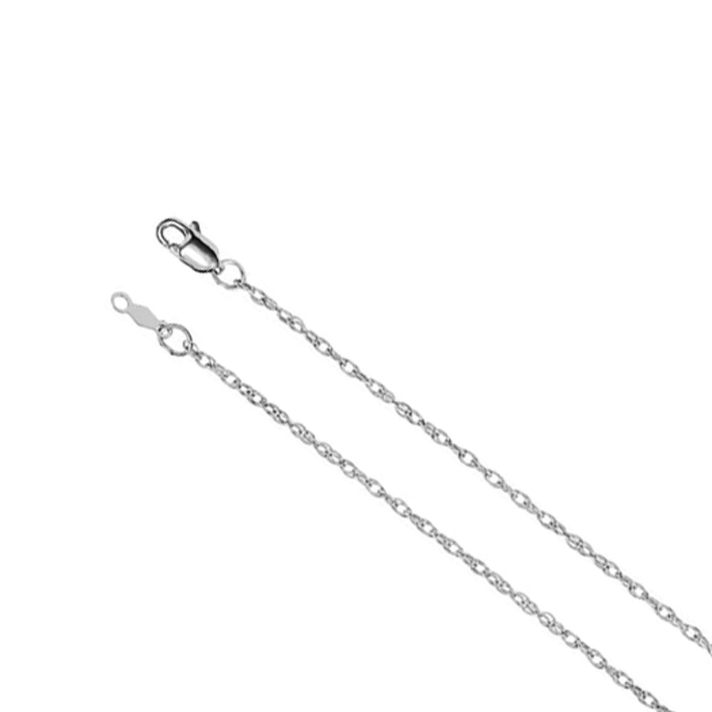 1.5mm, 14k White Gold Solid Loose Rope Chain Necklace, Item C9165 by The Black Bow Jewelry Co.