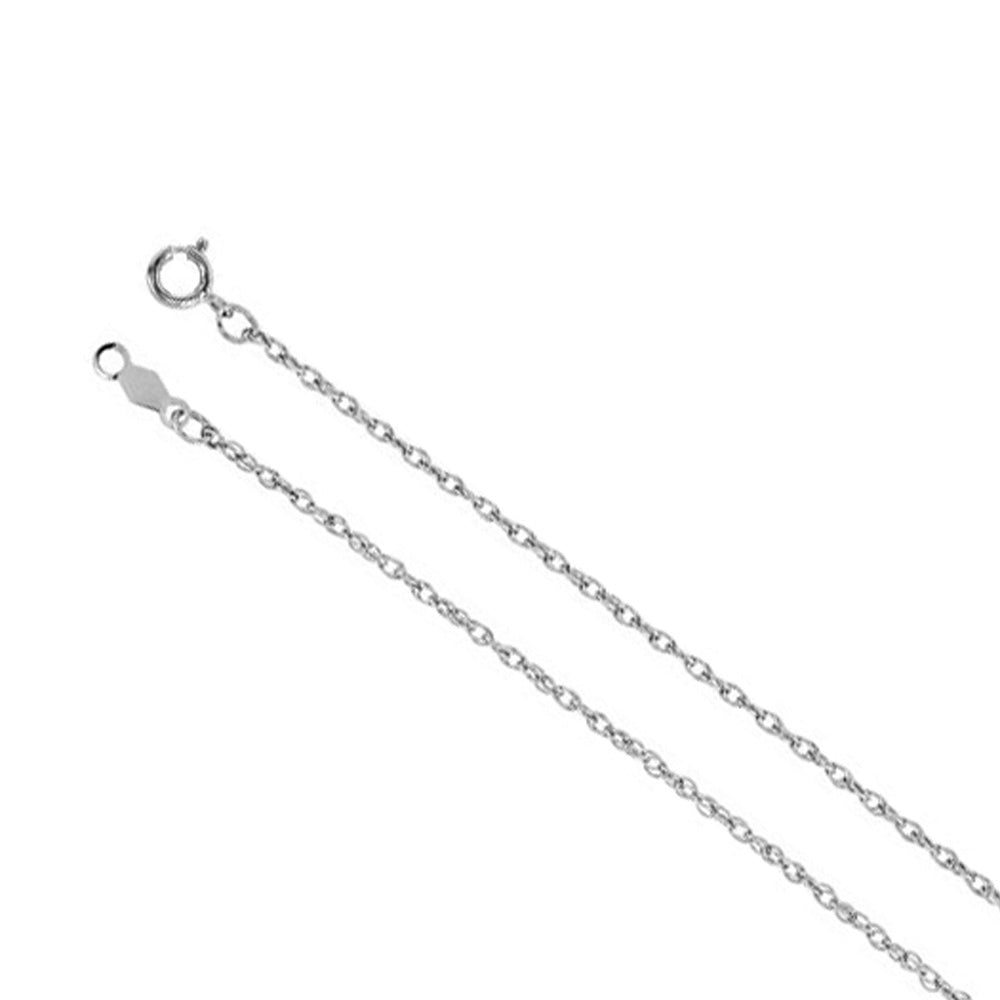 1.25mm, 14k White Gold Solid Loose Rope Chain Necklace, Item C9169 by The Black Bow Jewelry Co.