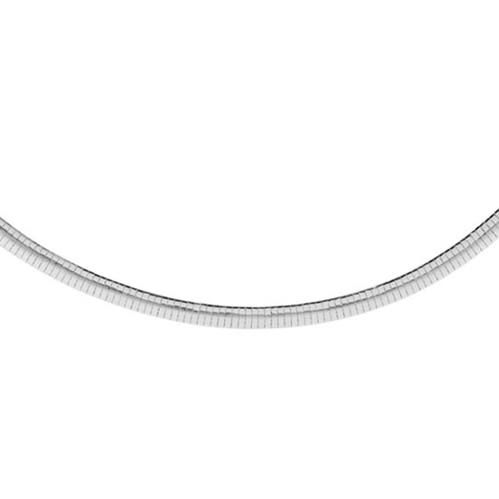 Sterling Silver 10 Mm Omega Necklace - 18 Inch | Sarraf.com