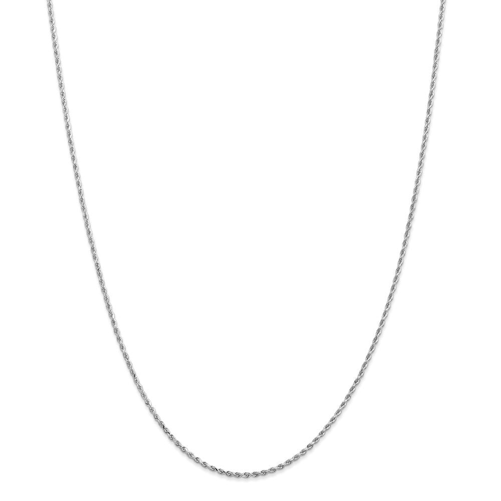 Alternate view of the 1.3mm 14k White Gold Solid Diamond Cut Rope Chain Necklace by The Black Bow Jewelry Co.