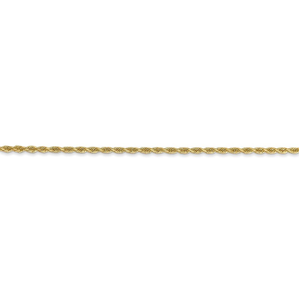 Alternate view of the 1.5mm 14k Yellow Gold Solid Diamond Cut Rope Chain Bracelet &amp; Anklet by The Black Bow Jewelry Co.