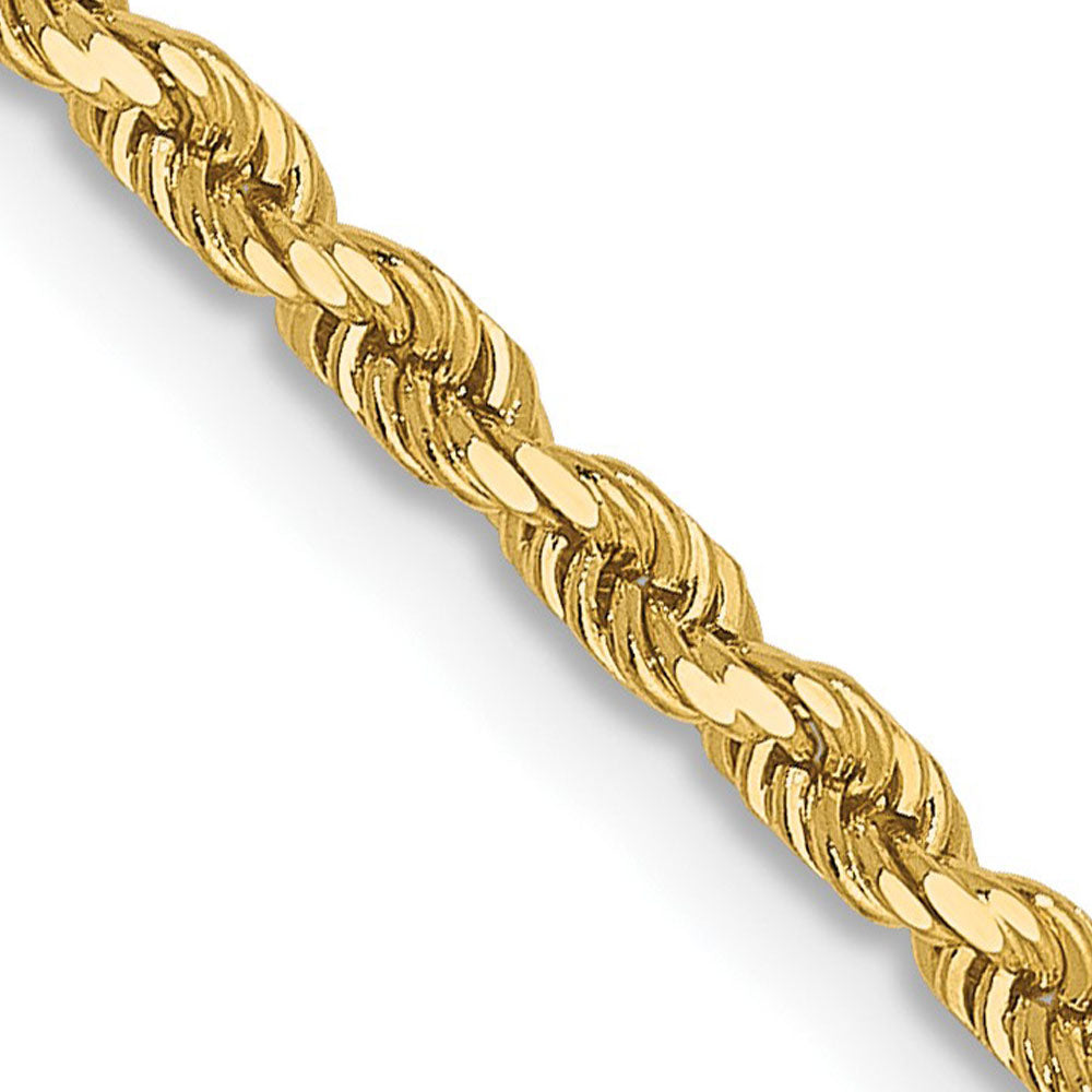 2mm 14k Yellow Gold Solid Diamond Cut Rope Chain Necklace, Item C9194 by The Black Bow Jewelry Co.