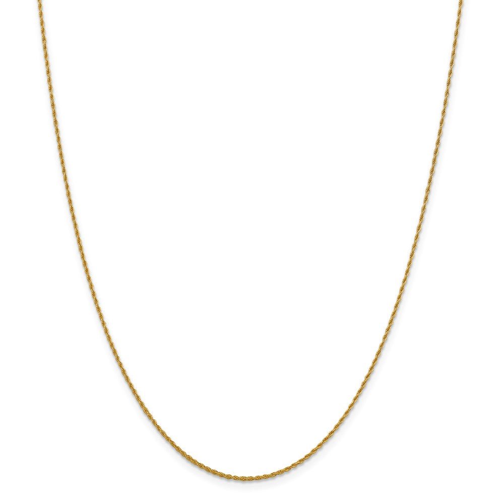 Alternate view of the 1.3mm 14k Yellow Gold Solid Loose Rope Chain Necklace by The Black Bow Jewelry Co.