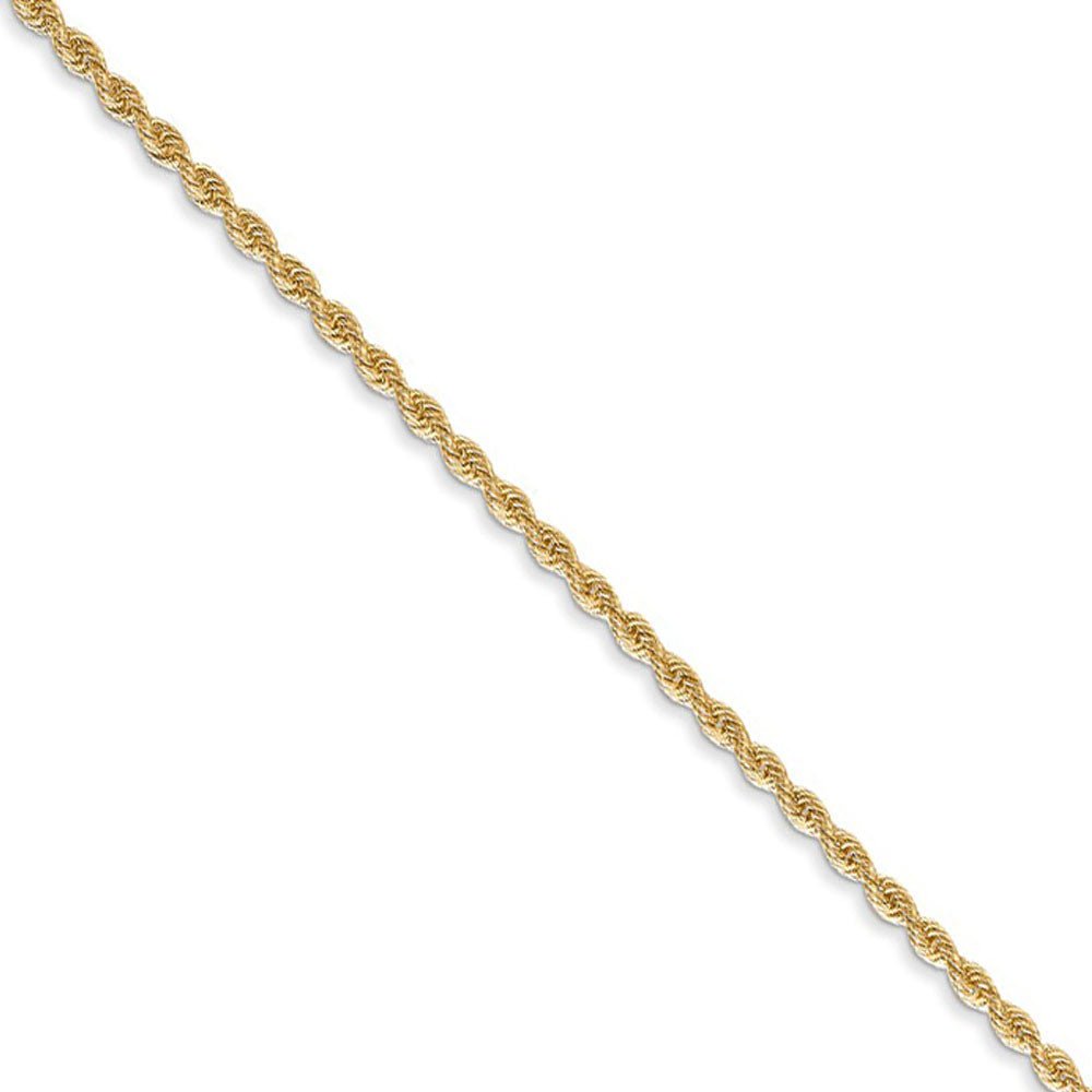 1.75mm 14k Yellow Gold Classic Solid Rope Chain Bracelet &amp; Anklet, Item C9207 by The Black Bow Jewelry Co.