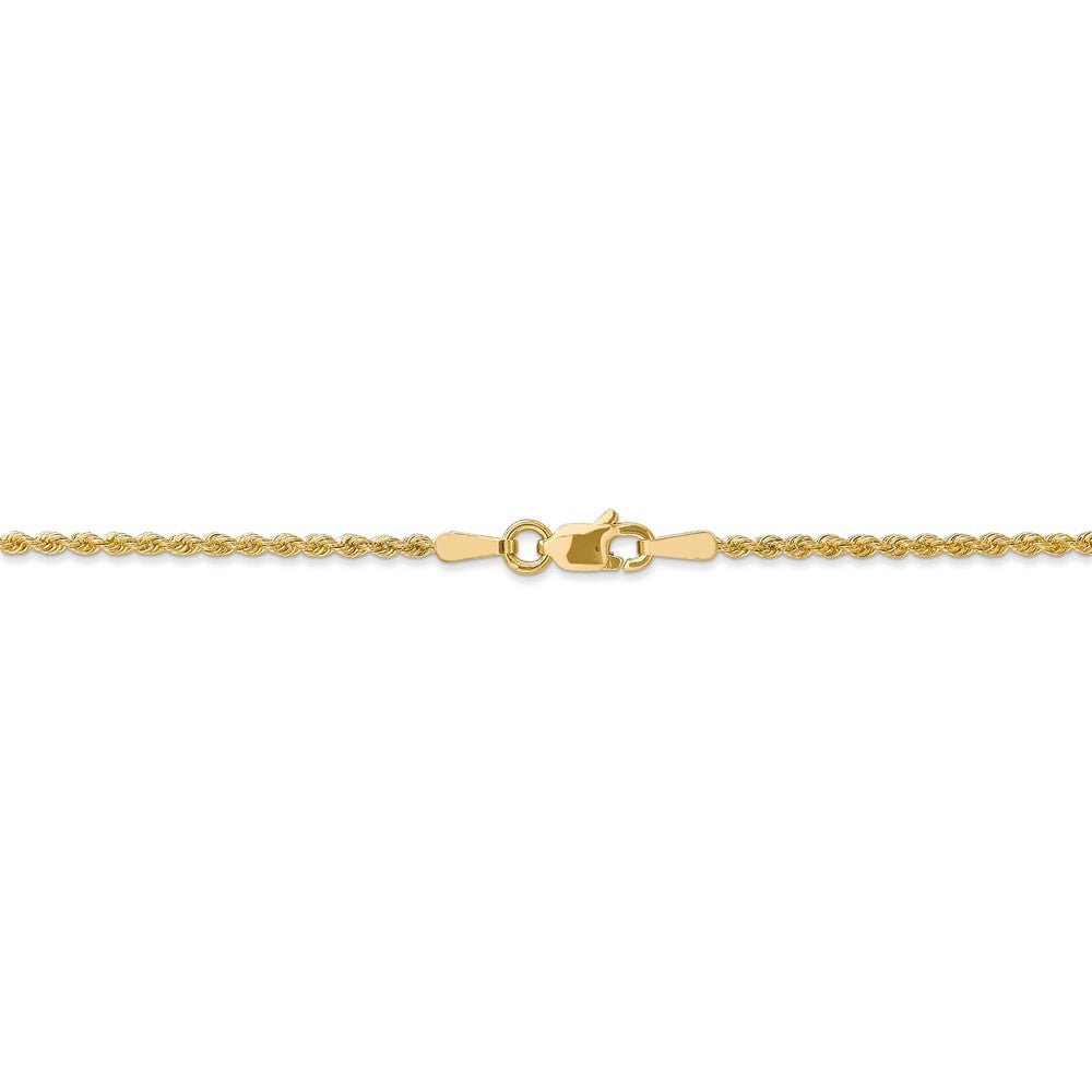 Alternate view of the 1.75mm 14k Yellow Gold Classic Solid Rope Chain Necklace by The Black Bow Jewelry Co.