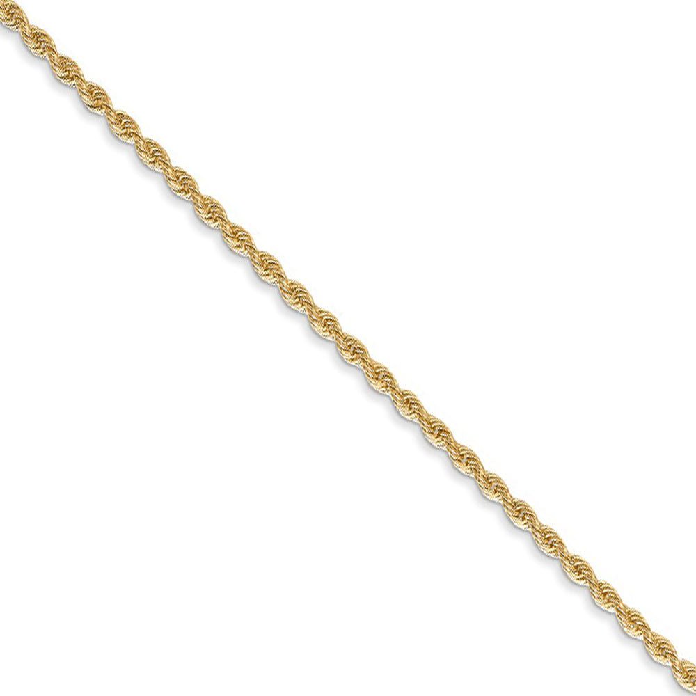1.75mm 14k Yellow Gold Classic Solid Rope Chain Necklace