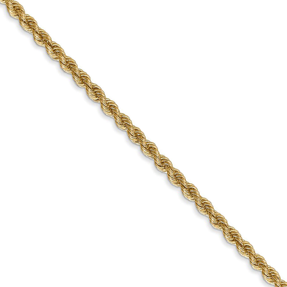 2.5mm Classic Solid Rope Chain Bracelet 14k Yellow Gold, Item C9211 by The Black Bow Jewelry Co.