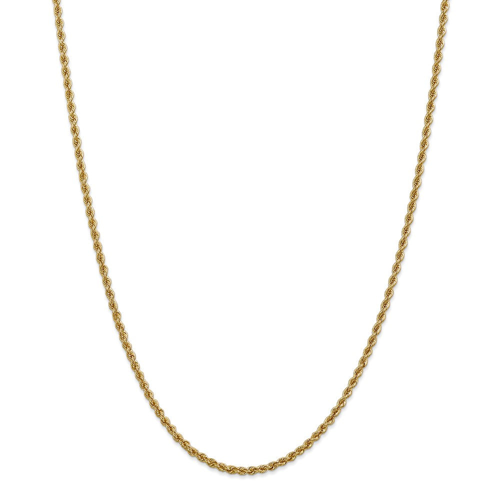 Alternate view of the 2.5mm Classic Solid Rope Chain Bracelet 14k Yellow Gold by The Black Bow Jewelry Co.