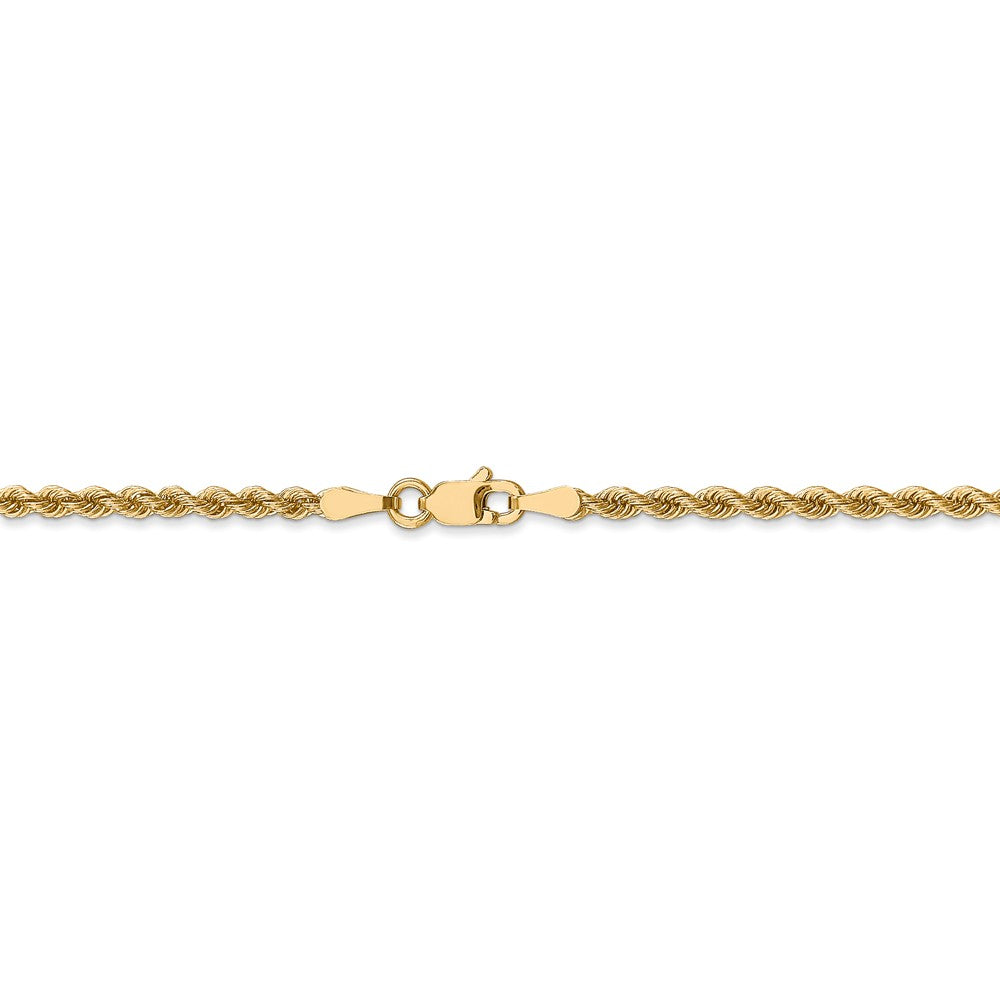 Alternate view of the 2.5mm Classic Solid Rope Chain Bracelet 14k Yellow Gold by The Black Bow Jewelry Co.