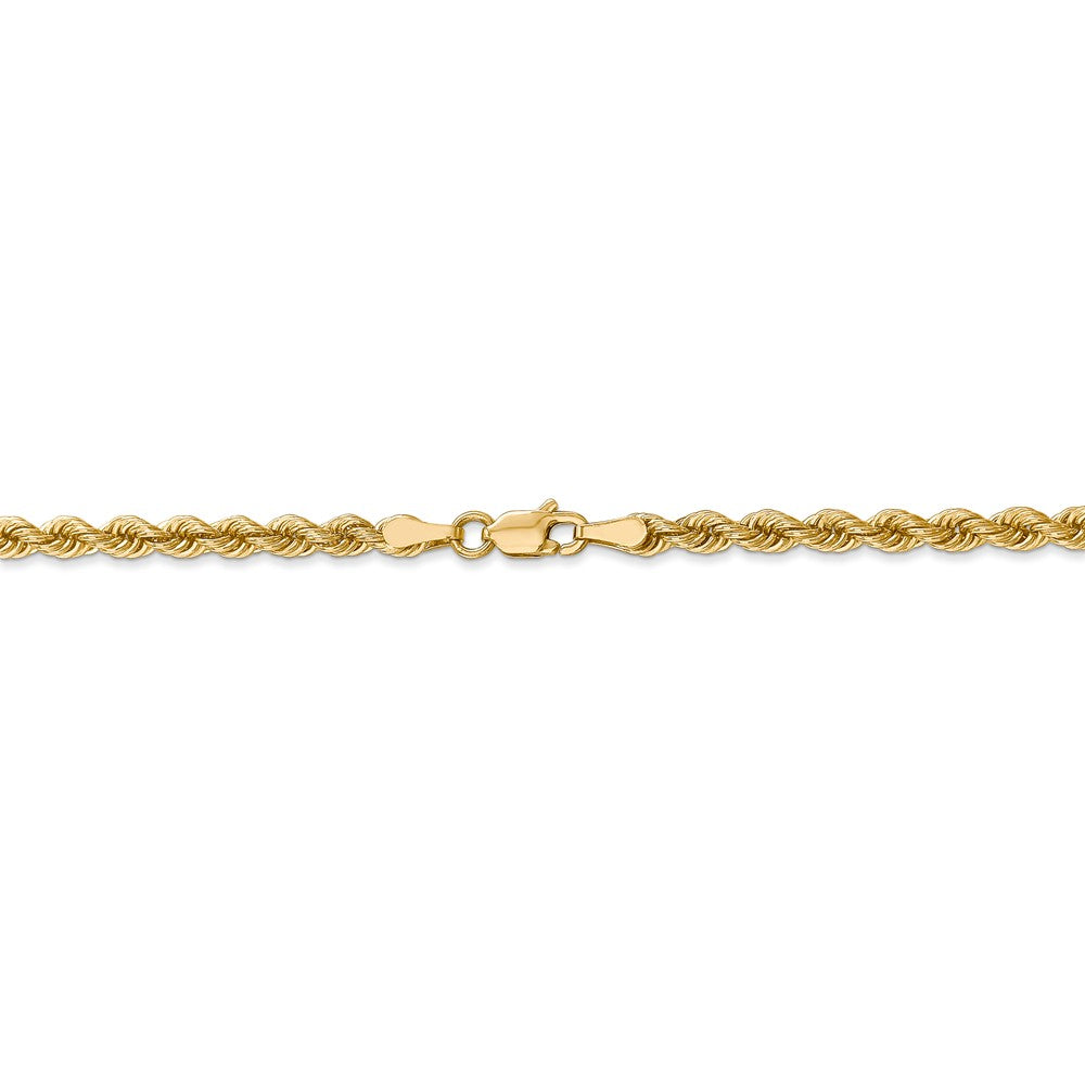 Alternate view of the 3mm 14k Yellow Gold Classic Solid Rope Chain Necklace by The Black Bow Jewelry Co.
